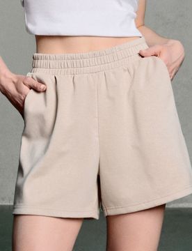 Pantaloncini di felpa soft touch - beige