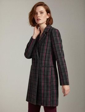 Cappotto a quadri lungo - multicolor