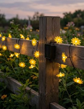 Luci solari LED da giardino a forma di fiori - giallo