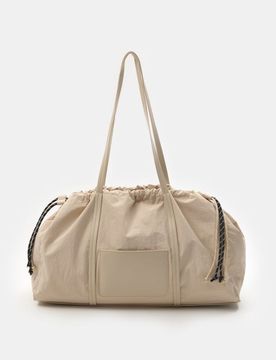Borsa a spalla grande in nylon - beige