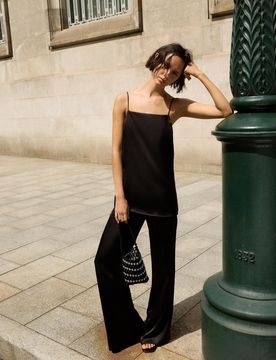 Pantaloni Retti Satinati