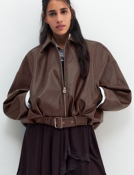 Giacca Bomber Finta Pelle