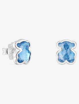 Ohrringe Icon Color Lgg Aus Silber Mit Im Labor Gezüchtetem Blauem Spinell