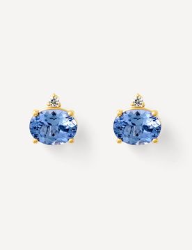 Pendientes De Oro, Tanzanita Y Diamantes Atelier