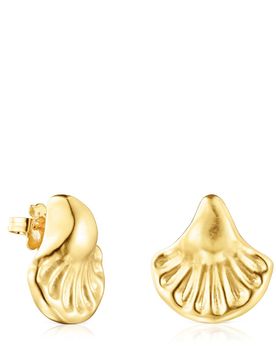 Pendientes Concha Con Baño De Oro 18 Kt Sobre Plata Oceaan