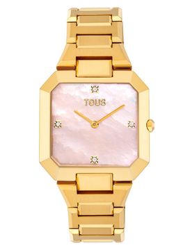 Reloj Analógico Con Brazalete De Acero Y Esfera De Nácar Rosa Karat