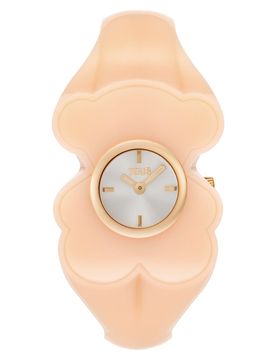 Reloj Analógico De Acero Dorado Y Policarbonato Rosa T. L Bear Folks