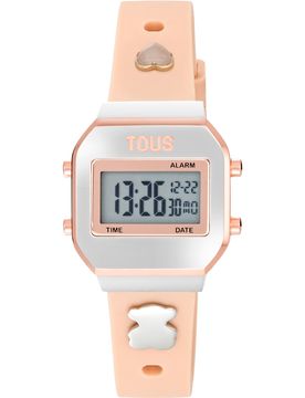 Reloj Digital Con Correa Rosa, Acero Rosado Y Gemas Xpresurslf