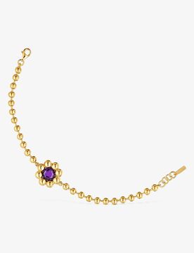 Blumen-Kettenarmband Sugar Party Aus 18 Kt Vergoldetem Silber Und Amethyst