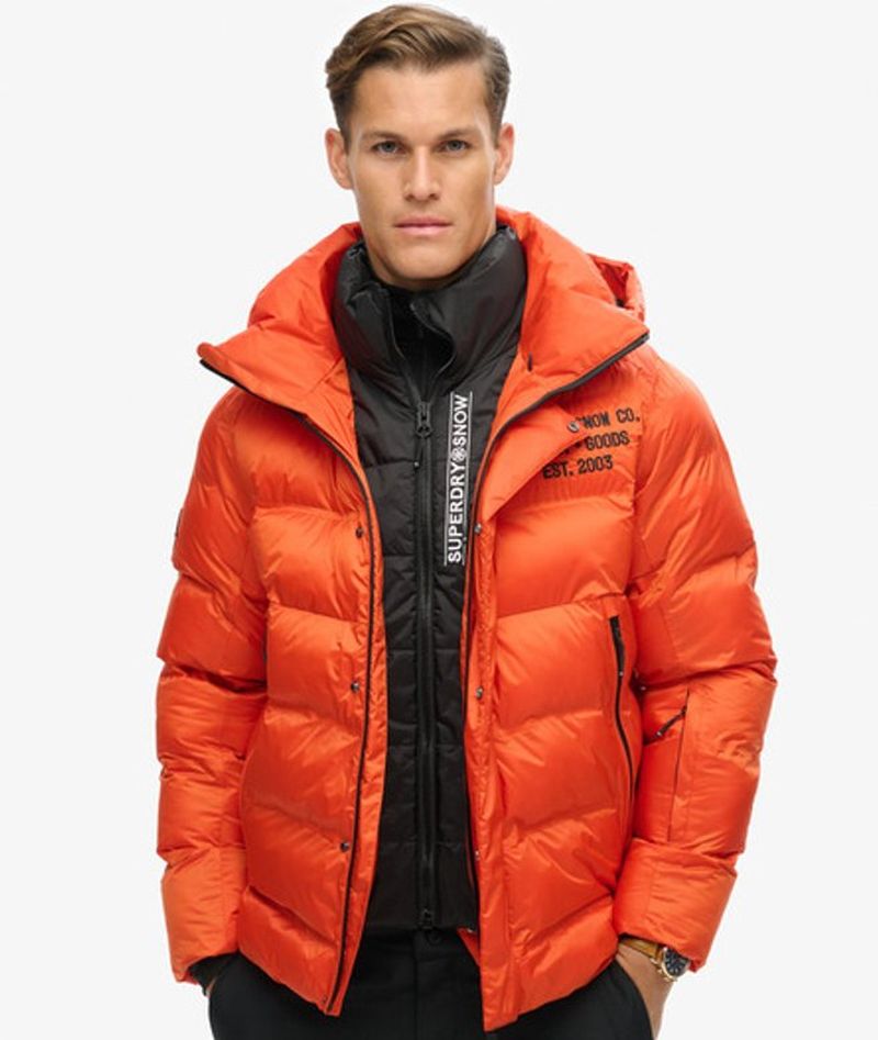 Superdry Herren Ski Sport Steppjacke Orange - Größe: Xxl