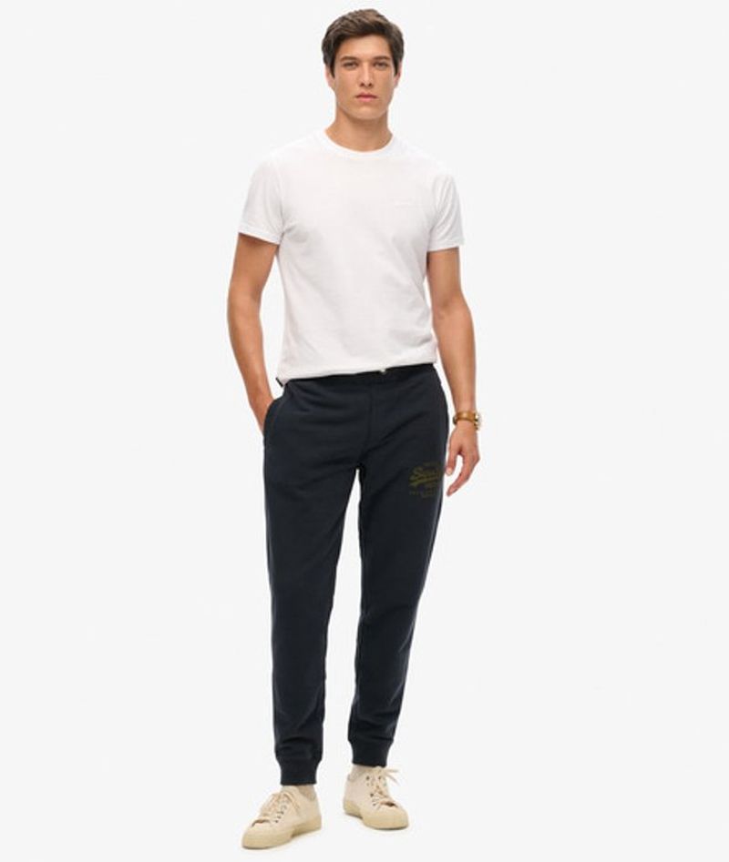 Superdry Herren Klassische Vintage Jogginghose mit Logo-grafik Marineblau - Größe: L