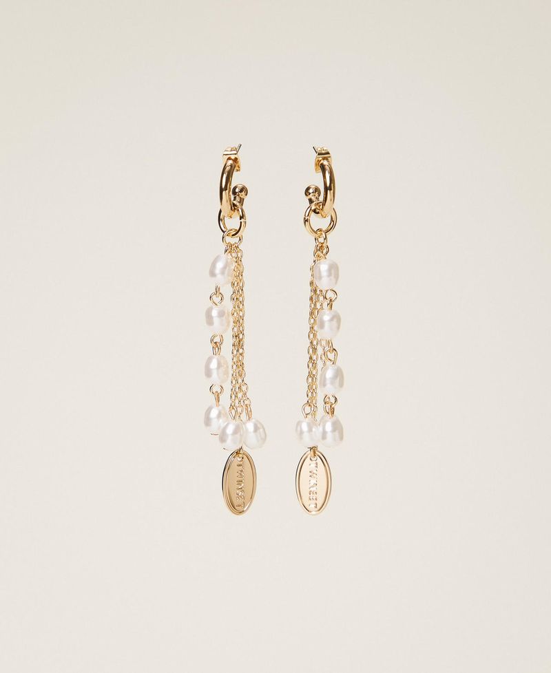 Boucles d'oreilles avec pendentifs et perles