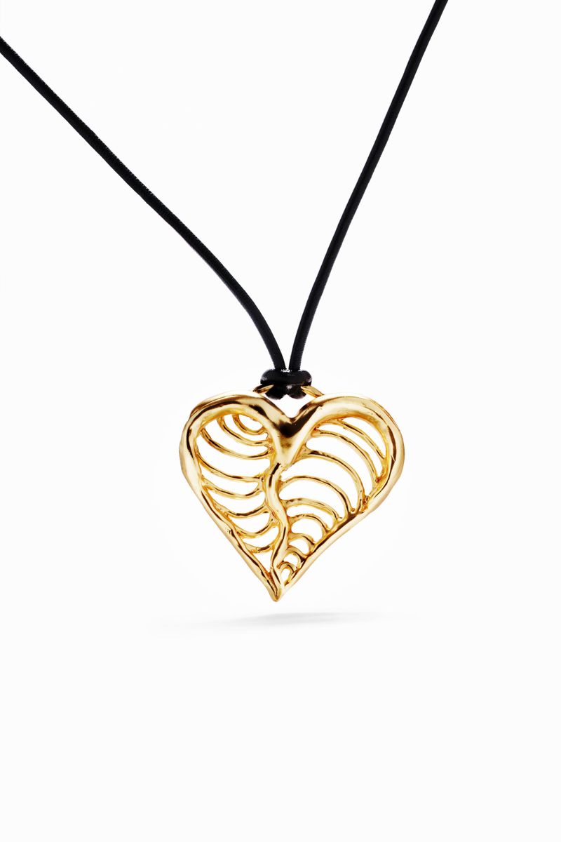 Pendentif cœur cordon plaqué or Zalio MATERIAL FINISHES U female