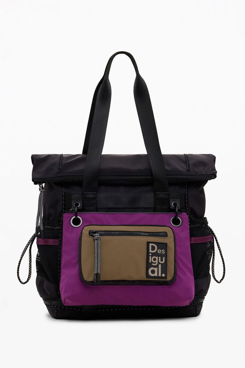 Mochila Voyager multiposición grande, Mujer, Poliamida, Negro, U