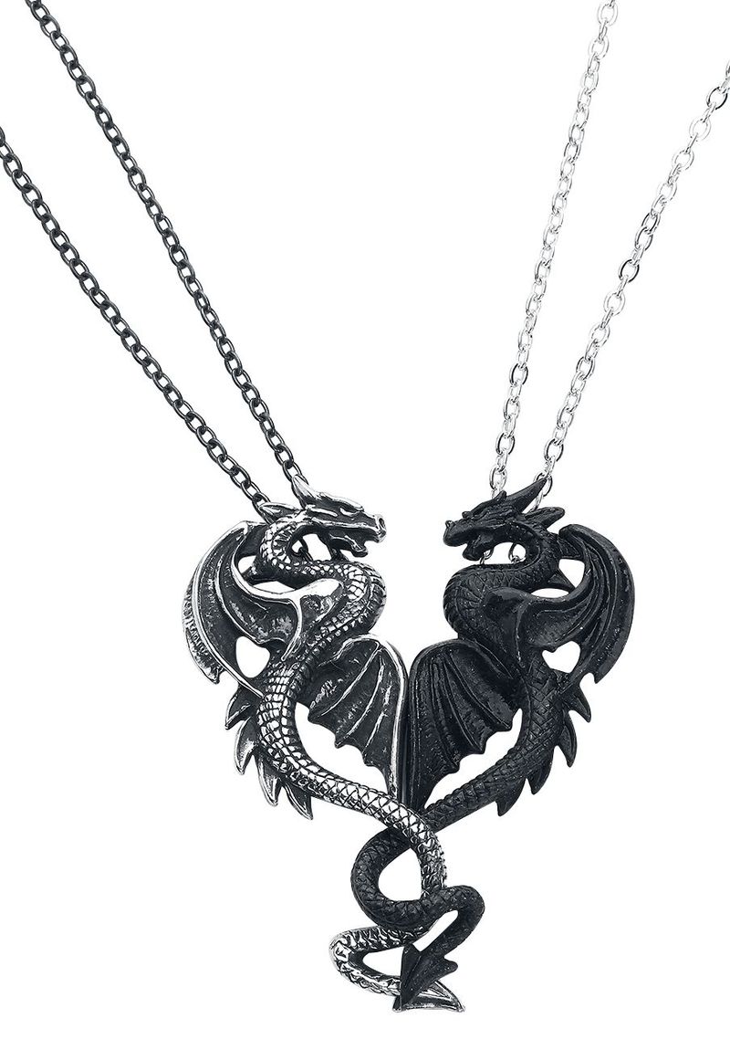 Gothic Halskette - Draconic Tryst - schwarz/silberfarben - Unisex - unisex