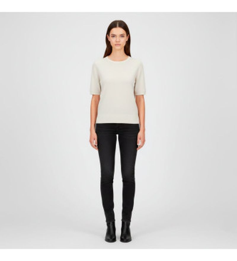 Para mujer. 50557077 Jersey Fiaffu (L), Blanco, Casual, Viscosa, Manga corta