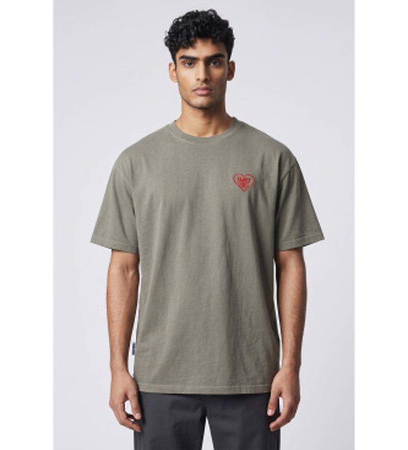 Para hombre. TS2402 Camiseta Heart (L), Casual, Algodón, Manga corta