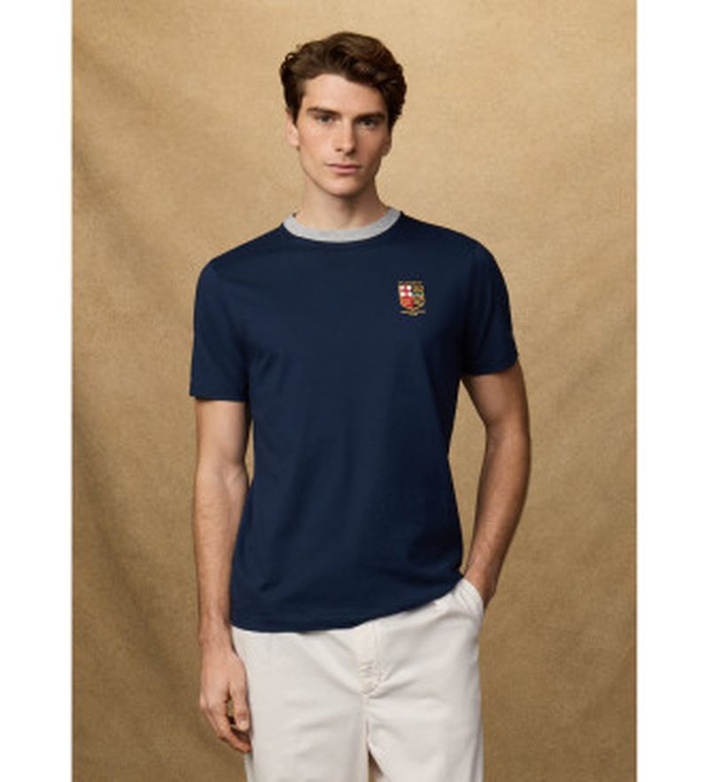 Para hombre. HM5000082 Camiseta Lrc fit clásico (S), Casual, Algodón, Manga corta