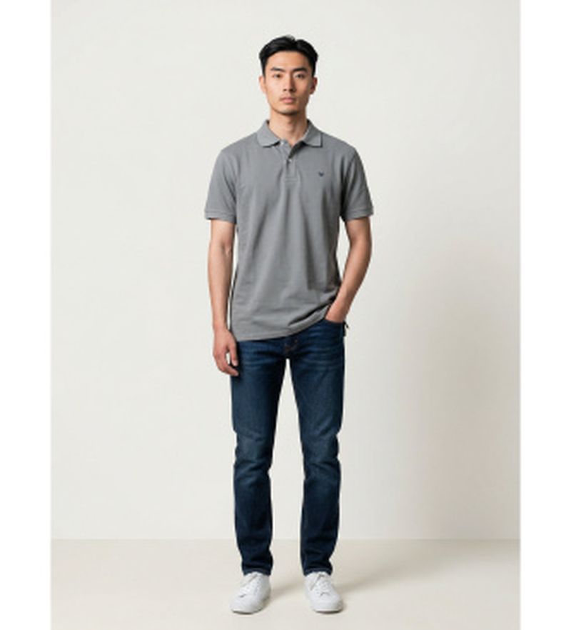 Para hombre. S261011011095 Polo clasico liso (S), Casual, Algodón, Manga corta