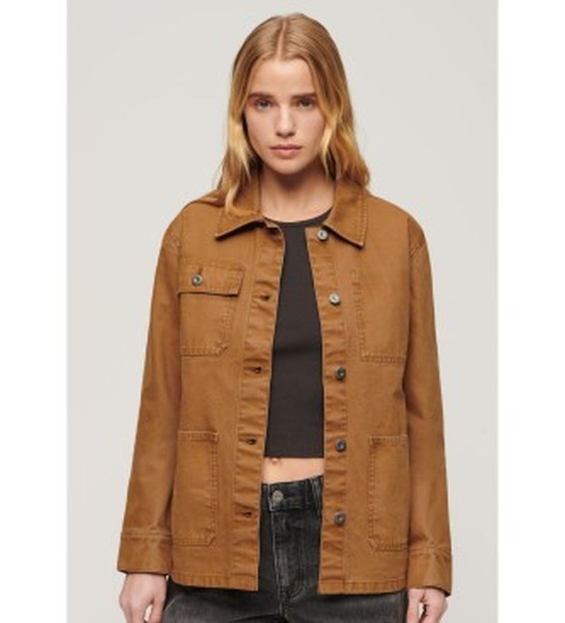 Para mujer. W5011711A Cazadora de lona Chore (XS), Casual, Algodón, Manga larga
