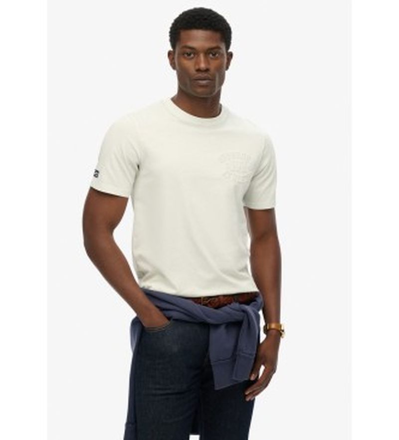 Para hombre. M1012282A Camiseta Athletic Emboss Relaxed roto (L), Casual, Algodón, Manga corta