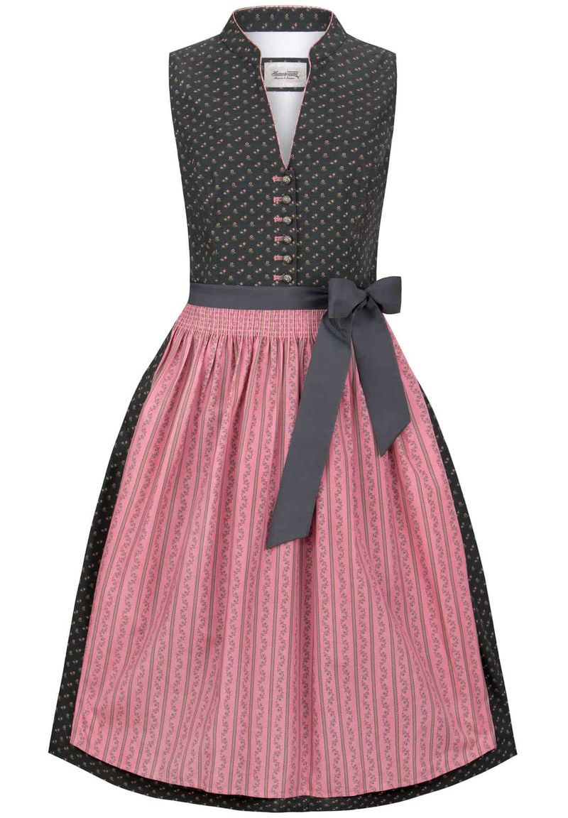 Dirndl Hannah (dunkelgrau, Gr. 48) von Heimatgwand für Damen, 100% Baumwolle