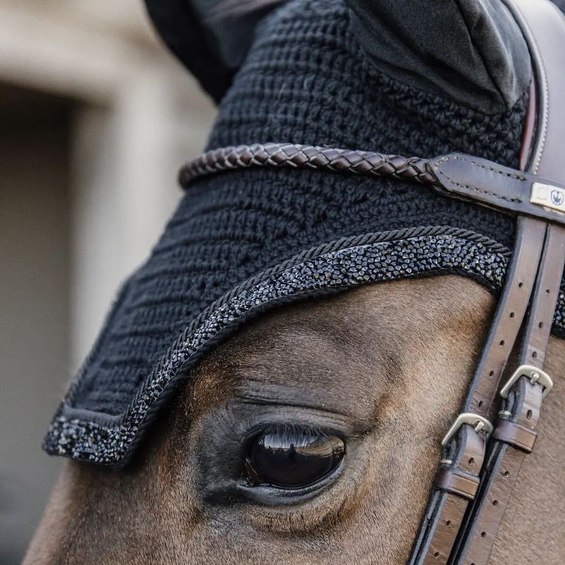 Fliegenhaube WELLINGTON GLITTER STONE Full schwarz