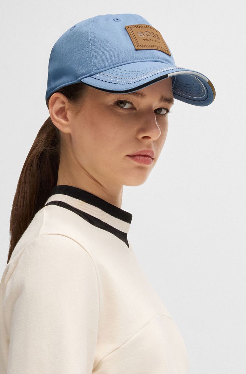 Equestrian Cap LEATHER VINTAGE PATCH riviera 57