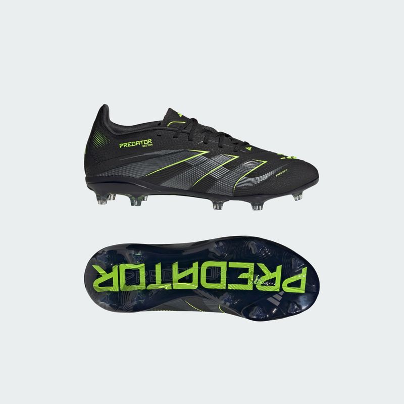 Scarpe da calcio Predator Elite per Terreni Compatti Bambini 35 Core Black / Iron Metallic / Lucid Lemon