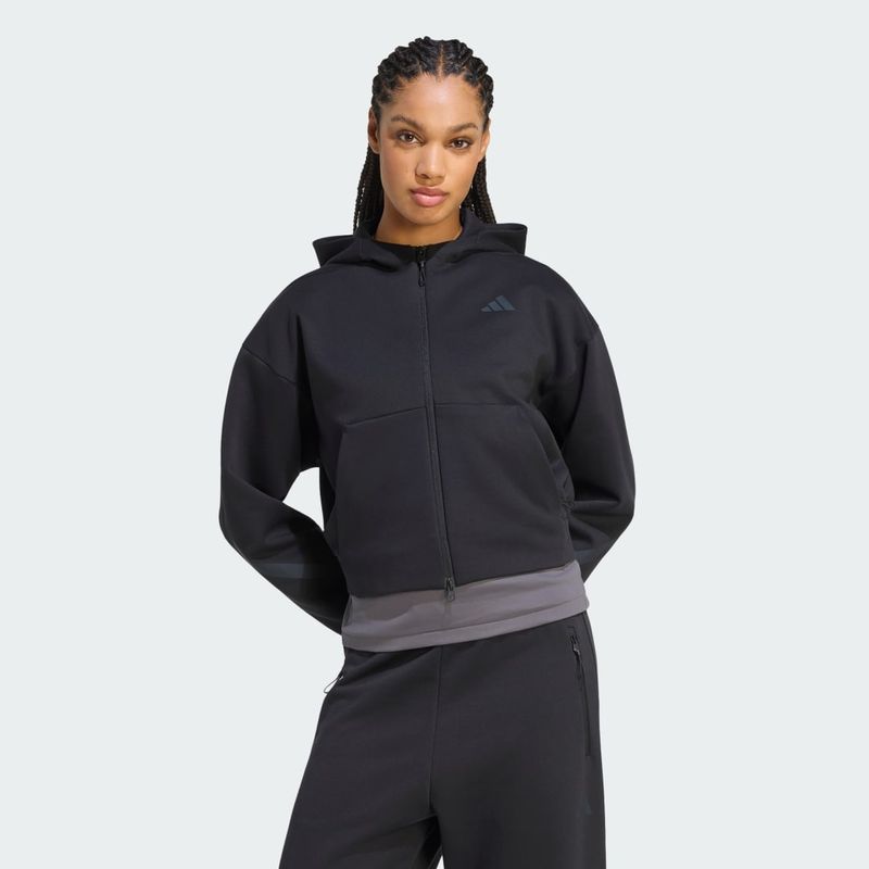 FELPA Z.N.E. CORTA CON ZIP INTEGRALE XL Black
