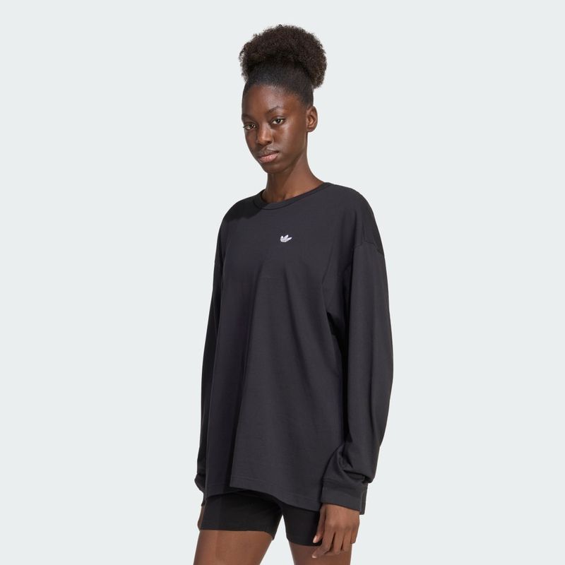 MAGLIA A MANICHE LUNGHE ESSENTIALS OVERSIZE Black