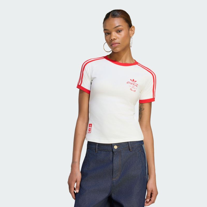 T-SHIRT X COCA-COLA 3 STRISCE S Core White