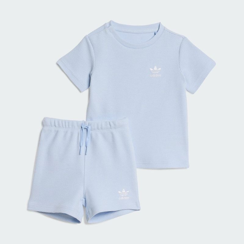 SET DI T-SHIRT CORTE REGULAR WAFFLE Crystal Sky