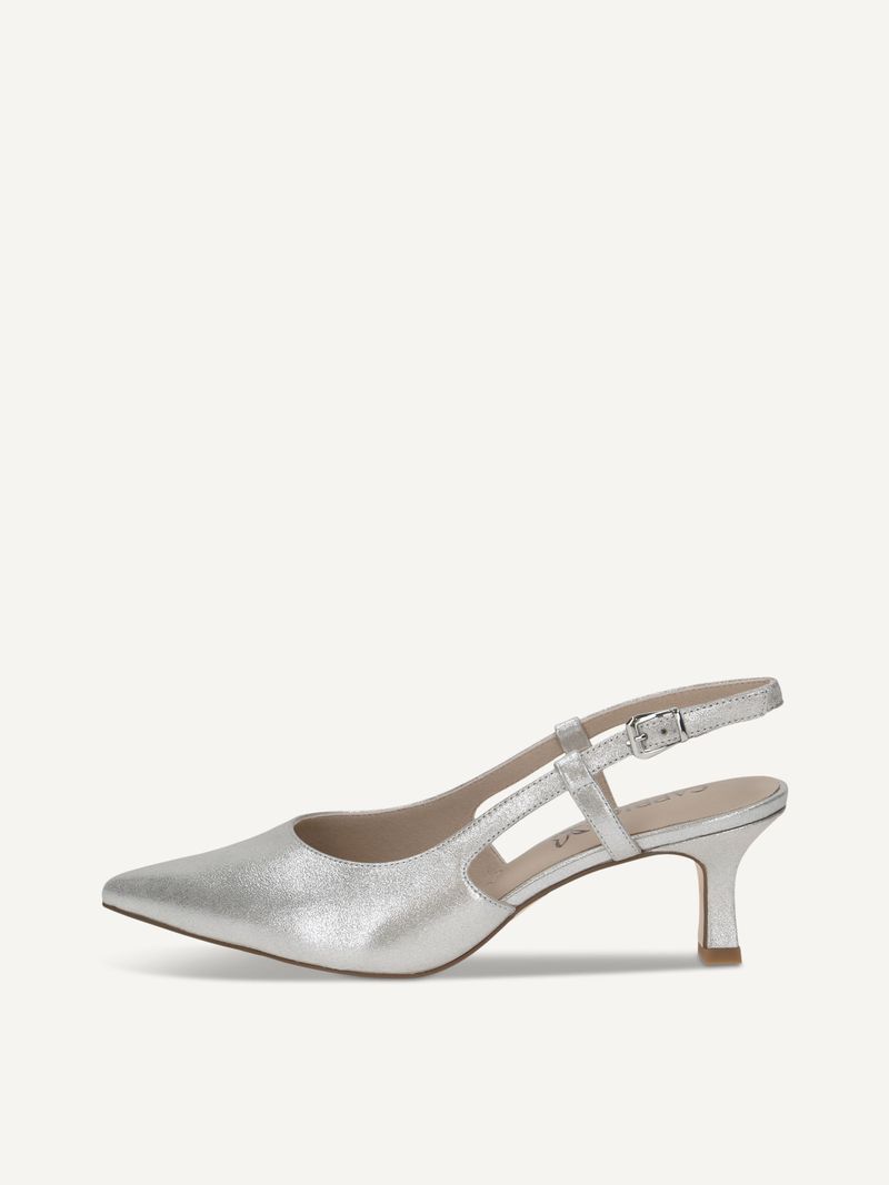 CAPRICE sling pumps, , made of Leather with Queenie, Size 38.5