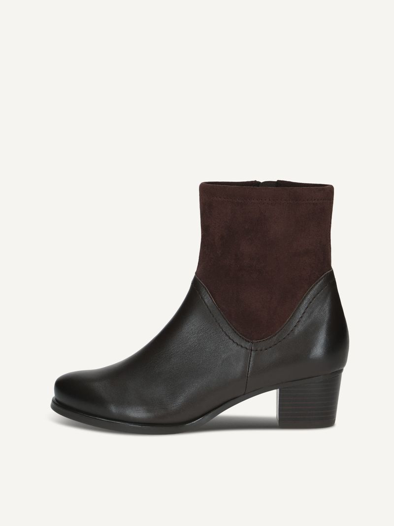CAPRICE Bootie, , made of Leather and synthetic with Block heel, Size 40.5