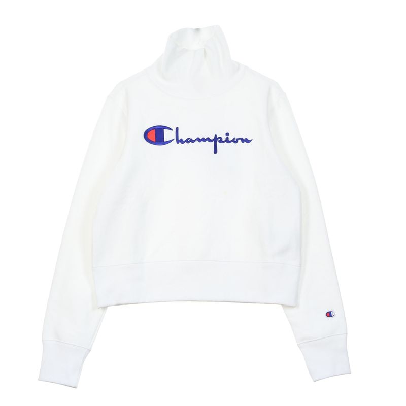 Felpa Collo Alto Corta Donna Turtle Neck L/s Sweatshirt White