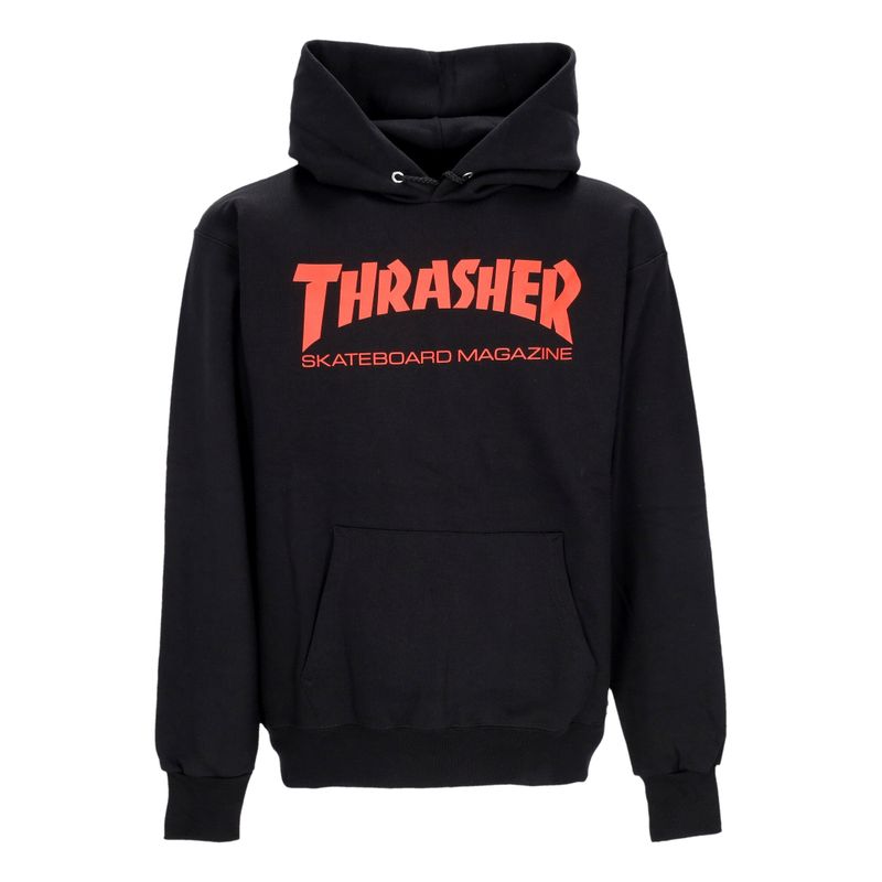 Felpa Cappuccio Uomo Skatemag Hood Black/red