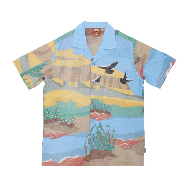 Camicia Manica Corta Uomo Horizon Camp Shirt Blue