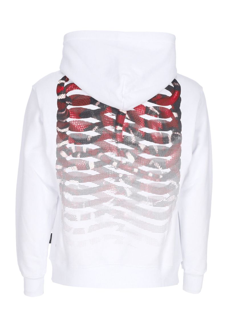 Felpa Cappuccio Uomo Ribs Coral Hoodie White
