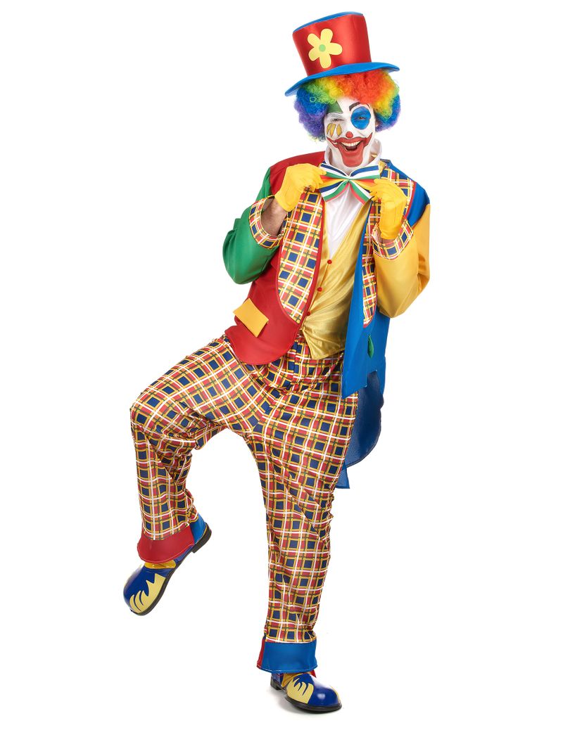 Lustiger Clown Karneval-Herrenkostüm bunt - male