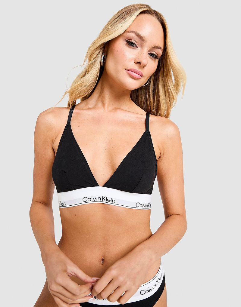 Womens Bralette a Triangolo Icon Cotton - Nero, nero nero Donna taglia L
