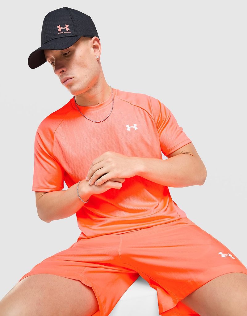 Tech Emboss T-Shirt - Herren, Orange - male - Size: S
