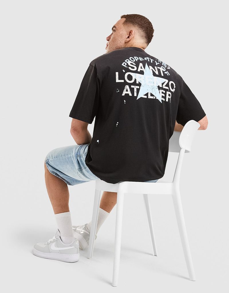 Mens Paint T-Shirt - Nero, nero nero Uomo taglia XS