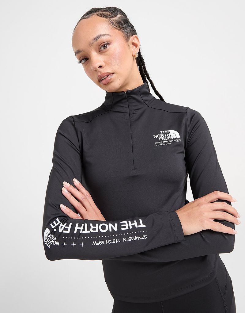 Tech Fitted 1/4 Zip Top - Damen, Schwarz - female - Size: XS