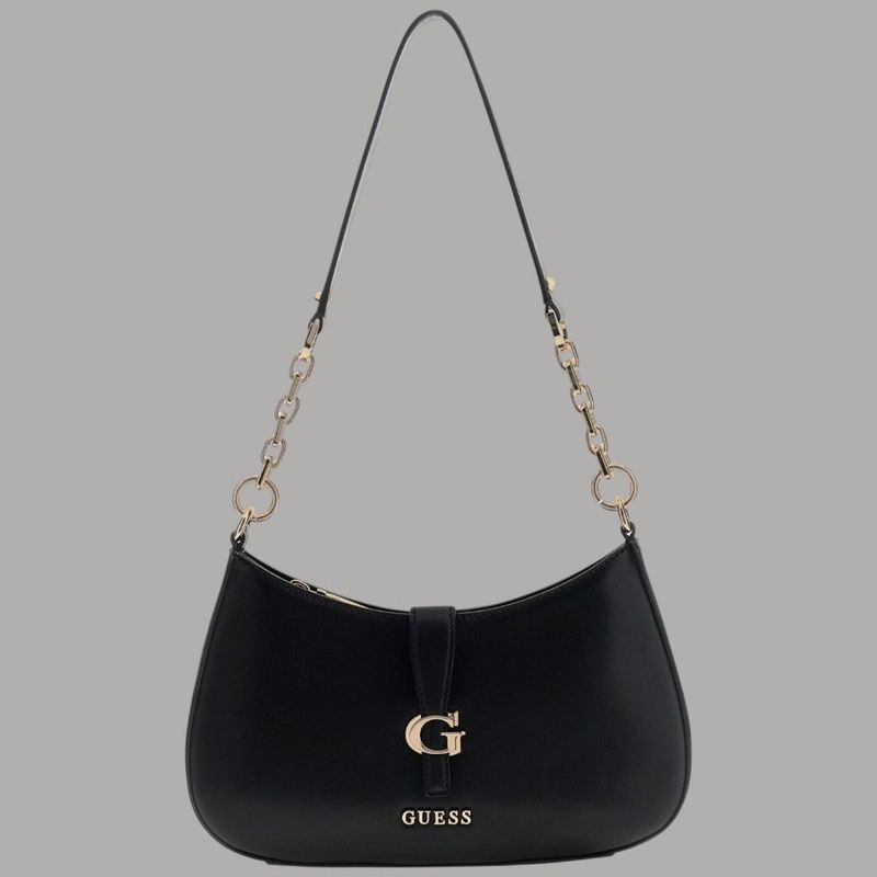 Borsa a Spalla Carrie in Similpelle con Logo e Zip dorata