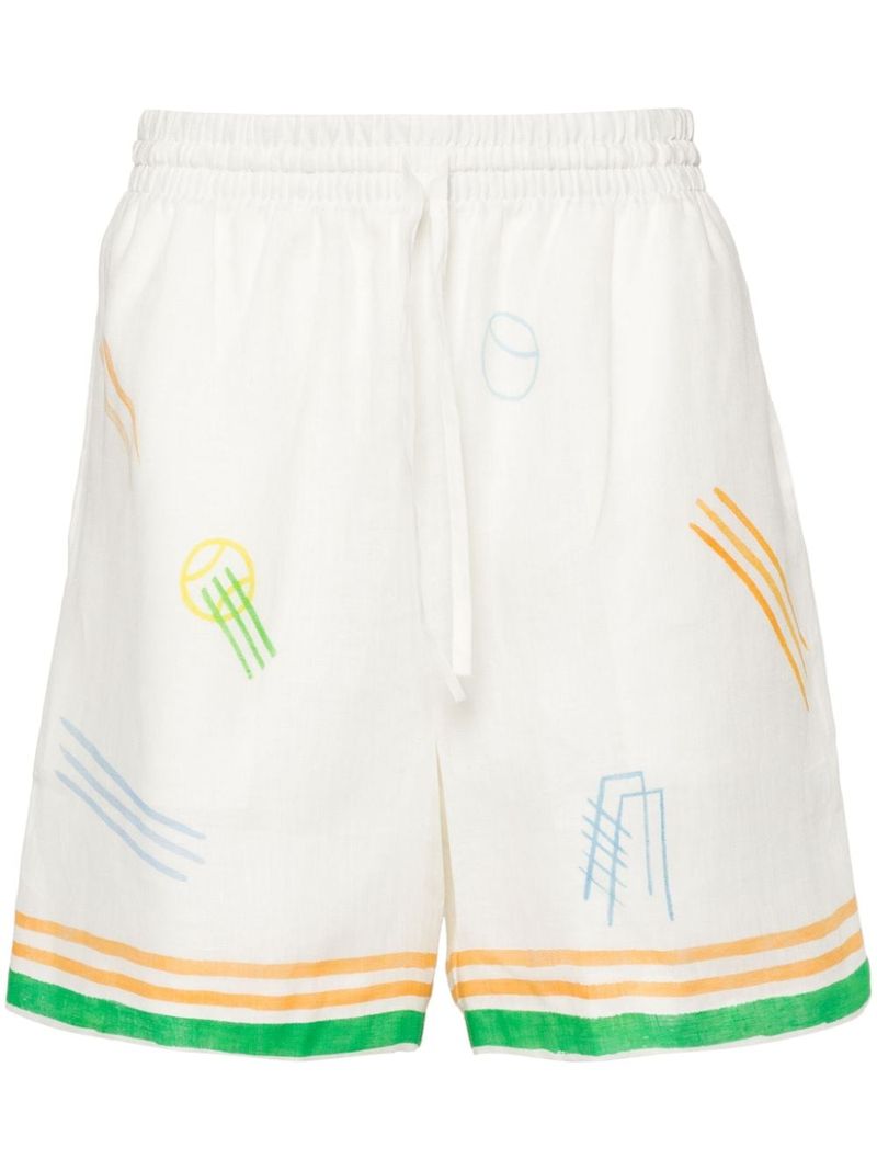 Mini Print Linen Shorts for Men