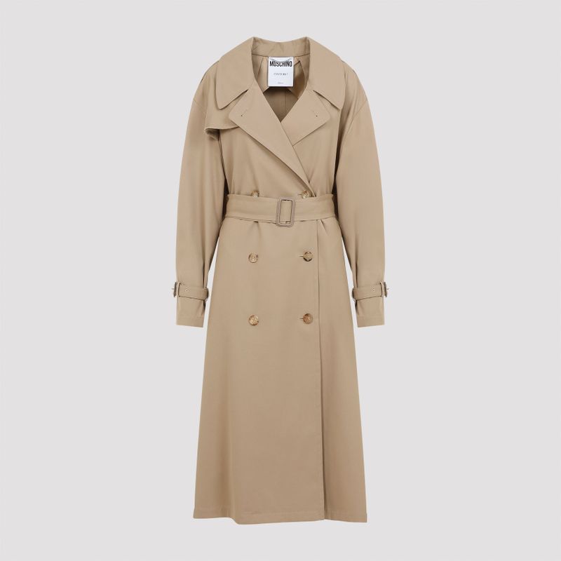 Cotton Blend Double Breasted Peacoat for Women