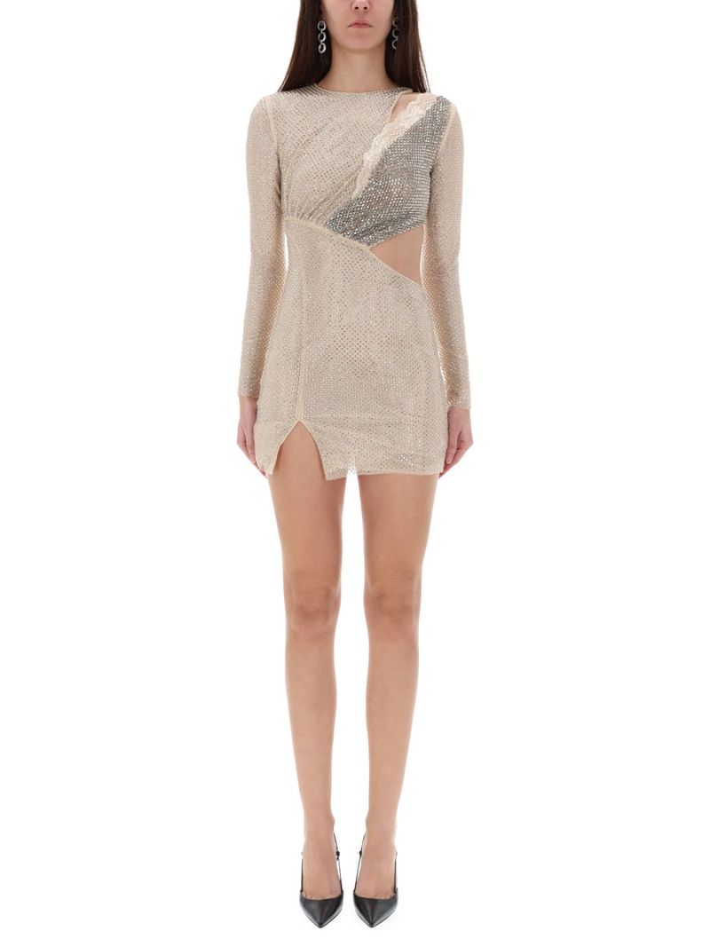 Rhinestones Mini Dress - Size 6