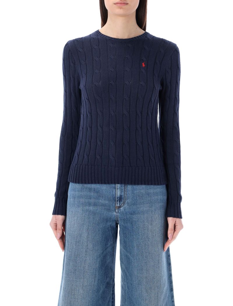 Slim Fit Cable-Knit Sweater in Soft Cotton - Size S