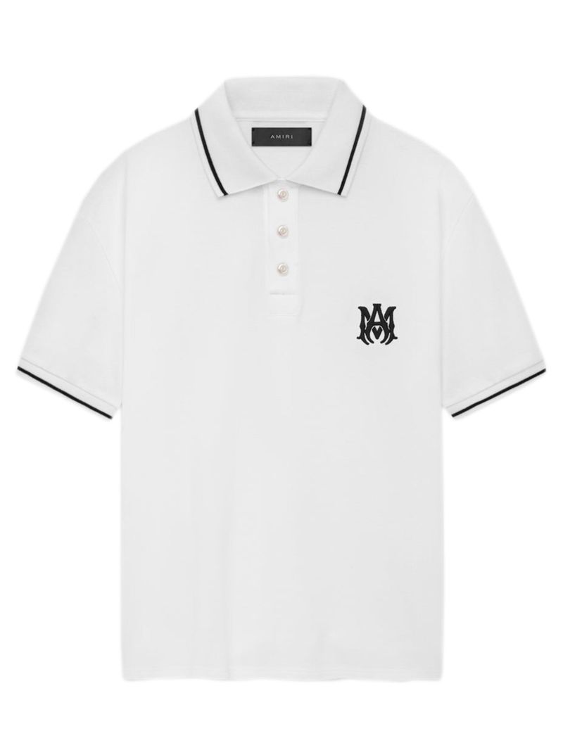 Front Half-Button Embroidered Logo T-Shirt - Size M